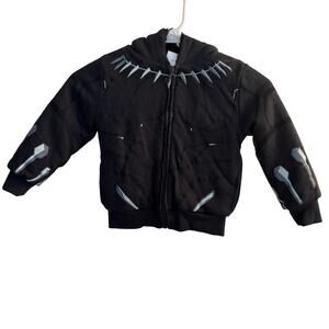 Marvel Hoodie Kids 4T Black Panther‎ Full Zip Jacket Pockets